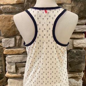 Helly Hanson, size S, cotton blend tank top, navy and white